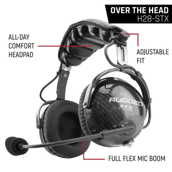 AlphaBass Carbon Fiber Stereo Headset with Bass Boost and Volume Control (OTH and BTH) - Image 3
