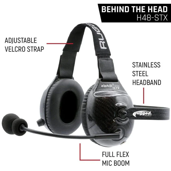 AlphaBass Carbon Fiber Stereo Headset with Bass Boost and Volume Control (OTH and BTH) - Image 4