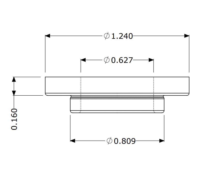 Step Spacer .809" OD x 5/8" ID x .16" Shoulder
